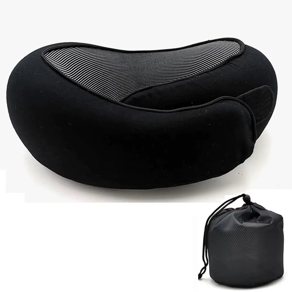 Portable Adjustable Travel Neck Pillow Memory Foam U-Shaped Pillow Snail Style Travel Neck Support Soft Noon Break Sleep Pillow