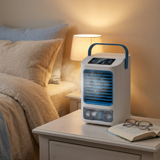 Portable Desktop Air Cooler & Humidifying Spray Fan – 24W, 2-Speed Quiet Cooling | GadgetMall