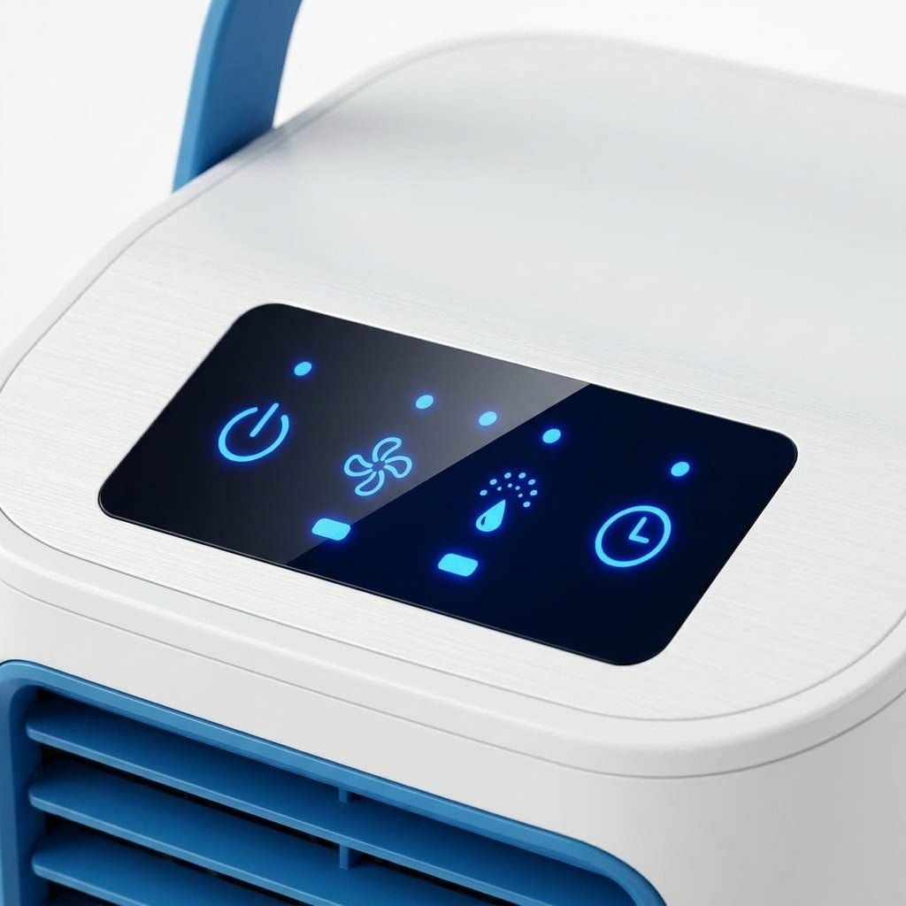 Portable Desktop Air Cooler & Humidifying Spray Fan – 24W, 2-Speed Quiet Cooling | GadgetMall