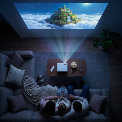 Portable Smart Projector – Android 14, Wi-Fi, Bluetooth & Auto Keystone | GadgetMall