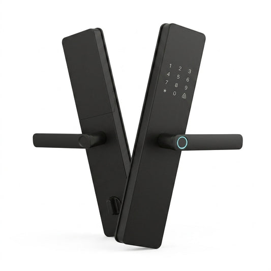 Smart Door Handle Lock – Fingerprint, Keypad, Card & App Control | GadgetMall
