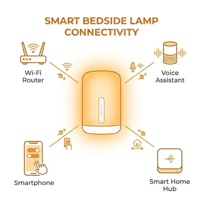 Smart Bedside Lamp – App, Voice & Touch Control, 2700K Warm Light | GadgetMall