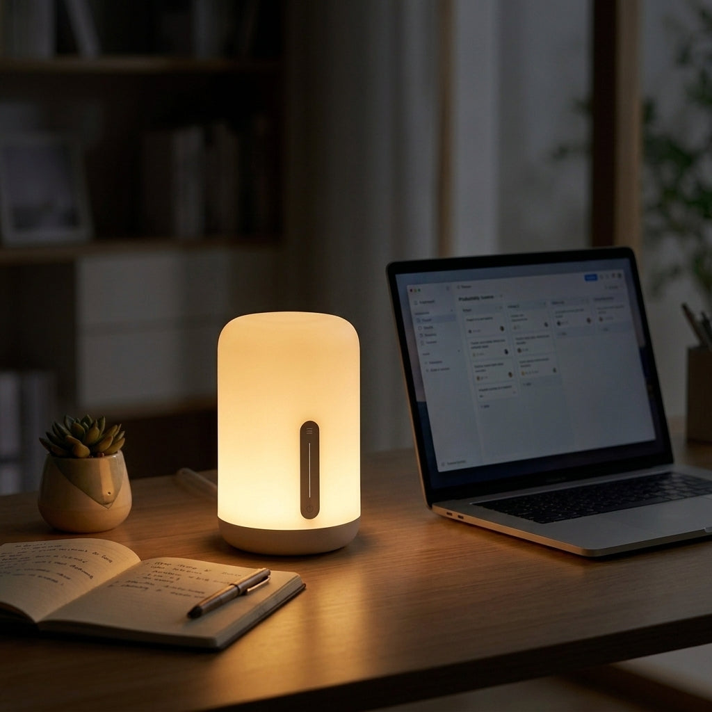 Smart Bedside Lamp – App, Voice & Touch Control, 2700K Warm Light | GadgetMall