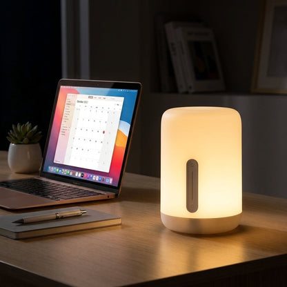 Smart Bedside Lamp – App, Voice & Touch Control, 2700K Warm Light | GadgetMall