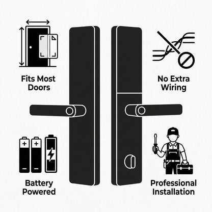 Smart Door Handle Lock – Fingerprint, Keypad, Card & App Control | GadgetMall